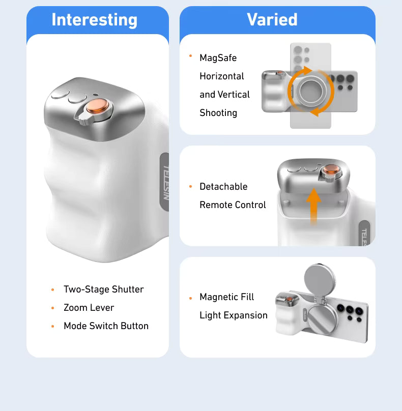 Magnetic Pro Camera Grip/ Next-Level Photography